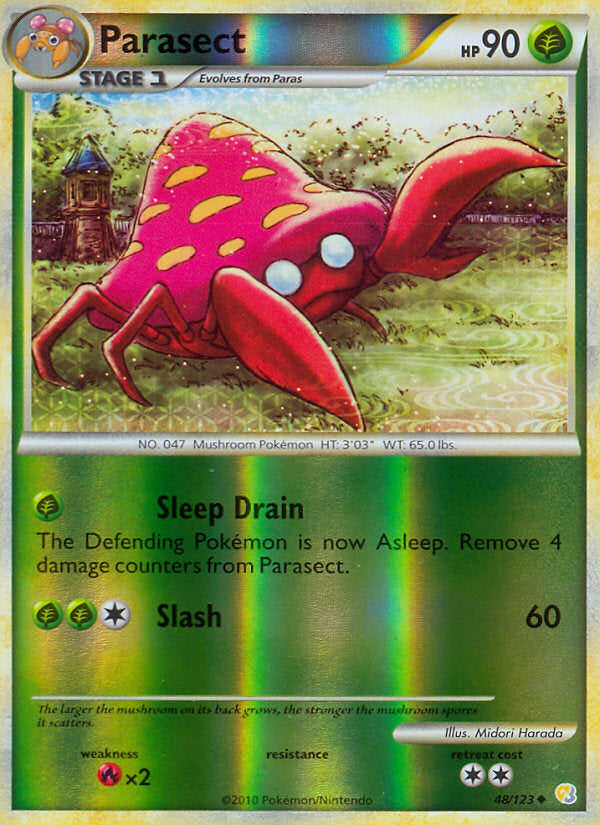HeartGold SoulSilver Parasect #48/123 reverse holo
